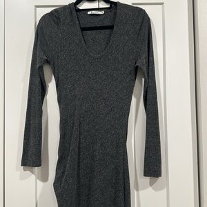 Draped Sweater Long Sleeve Dress